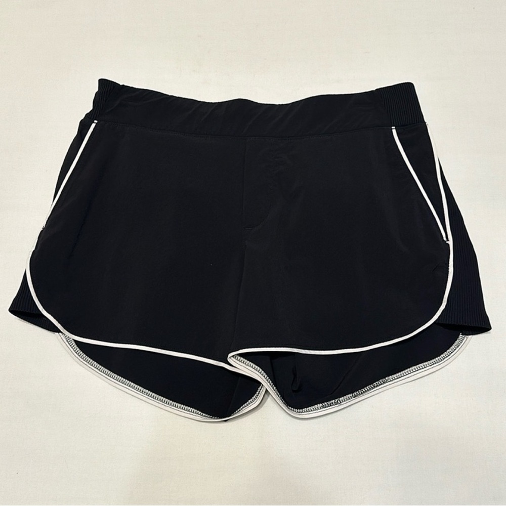 Athleta Black Shorts with White Piping